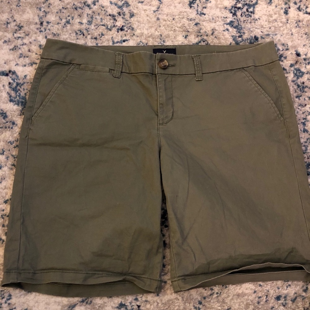 Olive green Bermuda shorts